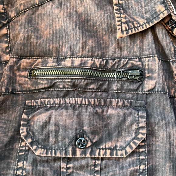 Affliction Shirt Men 3XL Acid Wash Embroidered - Picture 5 of 12